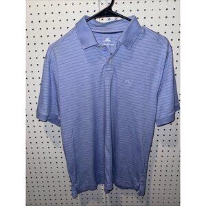 Tommy Bahama Polo Shirt Men’s S/P Light Blue Striped Golf Casual